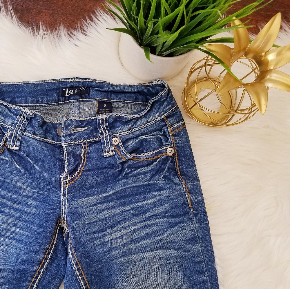Bootcut thick stitch jeans